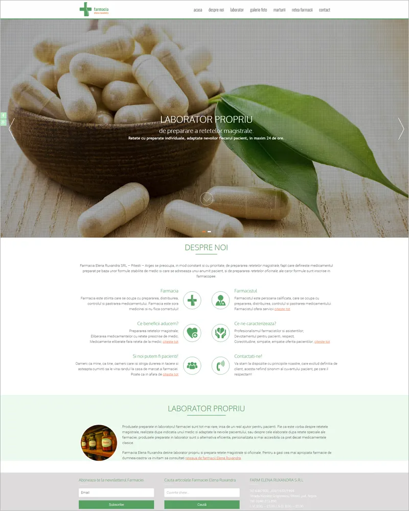 Site de Prezentare Farmacia Elena Ruxandra